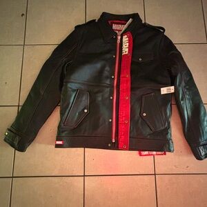 Disney Marvel 1939 Black Leather Motorcycle Jacket